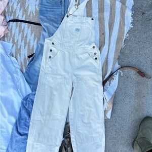 Cream Denim Levi Overalls